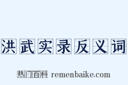 洪武实录反义词是什么意思的图片